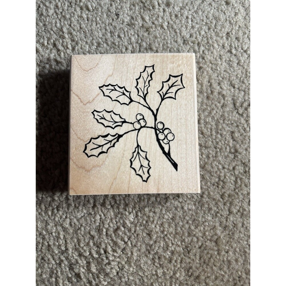 R188 Holly Spring Wood Mounted Rubber Stamp